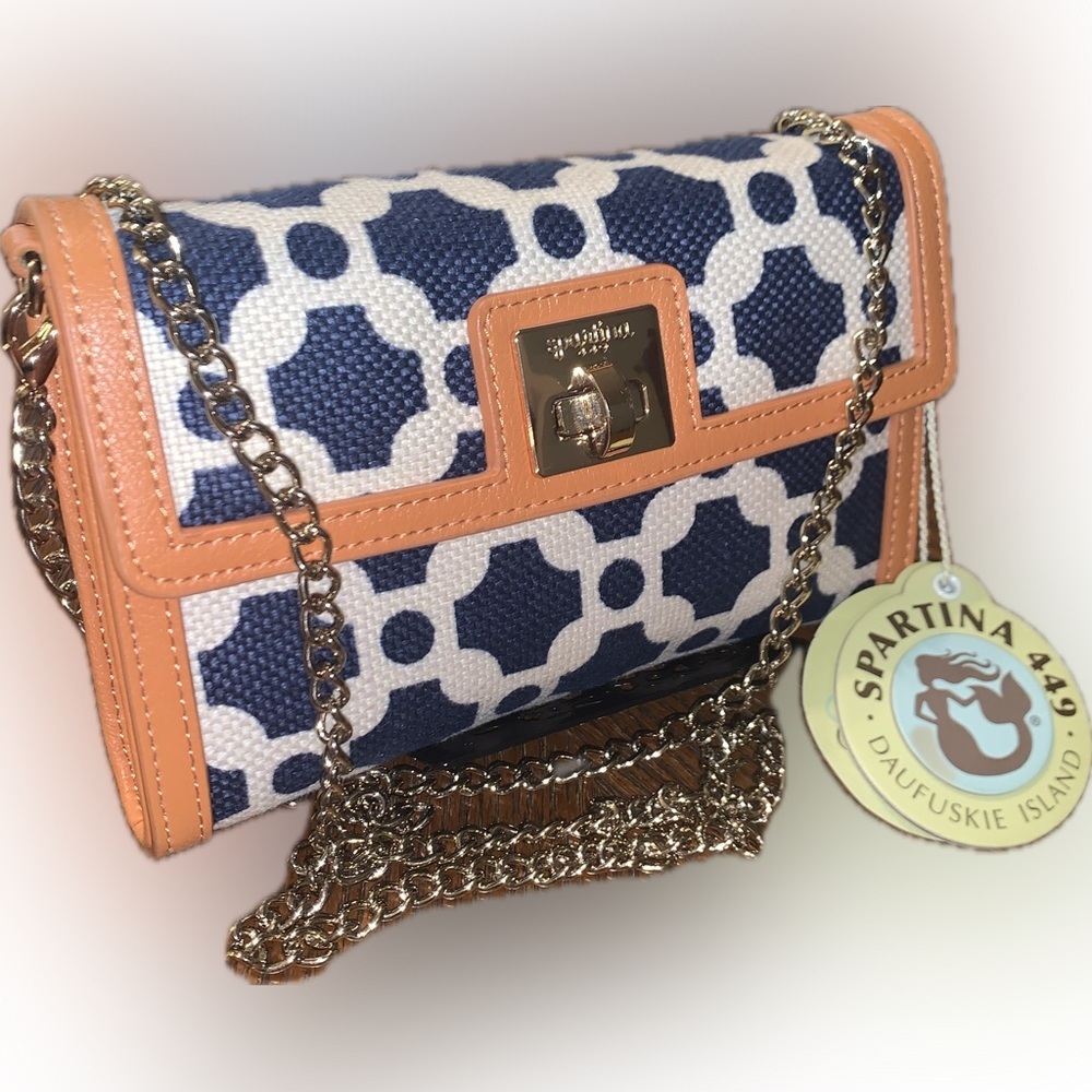 NWT Spartina 449 May River Cooper Nautical Crossbody Chain Wallet Toggle Bag